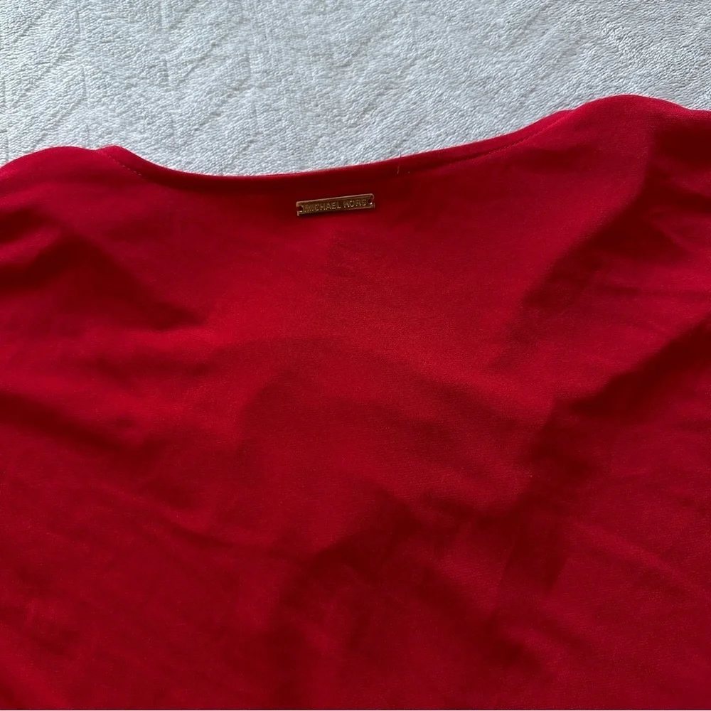 Michael Kors Red Front‎ Tie Blouse